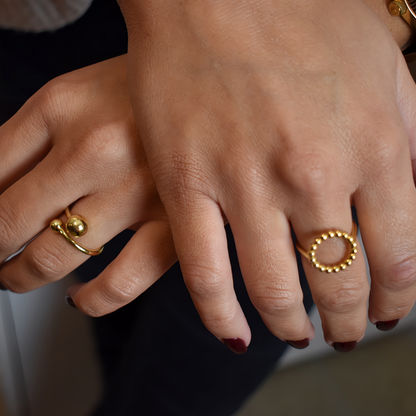 Anillo Moon chapado en oro - Corsia